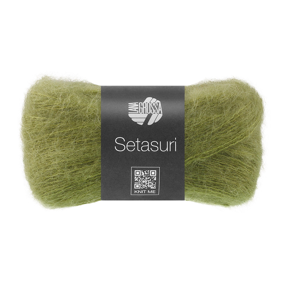 Lana Grossa Setasuri 082 Olijf - bol zacht kantgaren van alpaca en zijde in de afgebeelde kleur