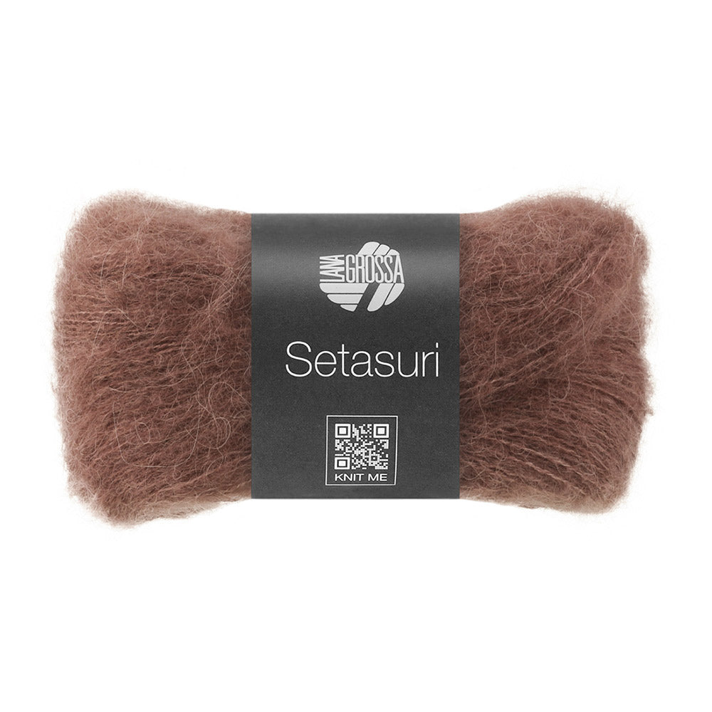 Lana Grossa Setasuri 084 Chocoladebruin - bol zacht kantgaren van alpaca en zijde in de afgebeelde kleur