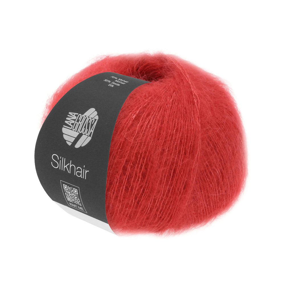 Lana Grossa Silkhair 008 Kersen Rood - bol luxe mohair- en zijdegaren in de gekozen kleur
