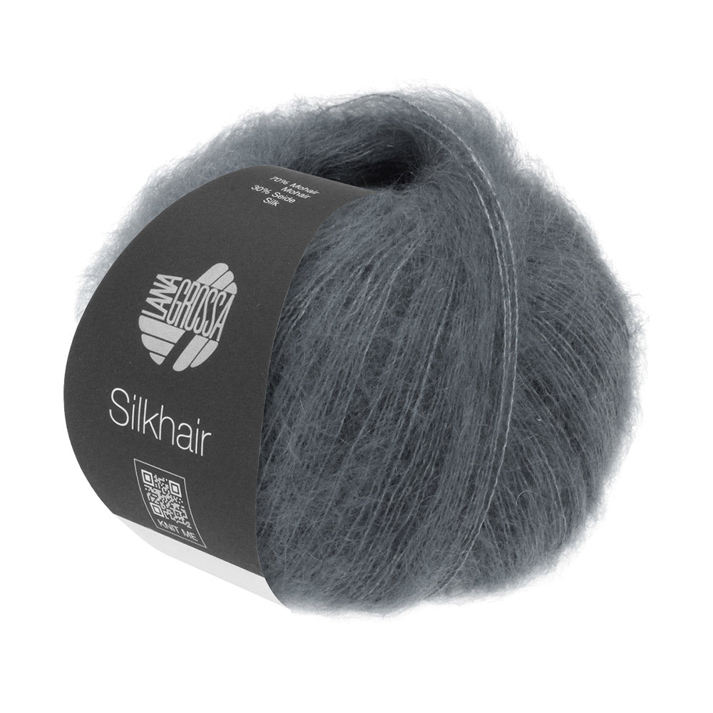 Lana Grossa Silkhair 012 Donkergrijs - bol luxe mohair- en zijdegaren in de gekozen kleur