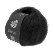 Lana Grossa Silkhair 014 Zwart - bol luxe mohair- en zijdegaren in de gekozen kleur