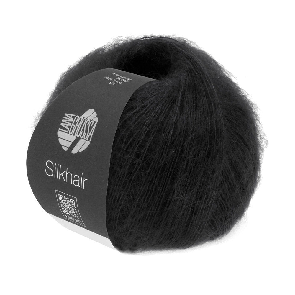Lana Grossa Silkhair 014 Zwart - bol luxe mohair- en zijdegaren in de gekozen kleur