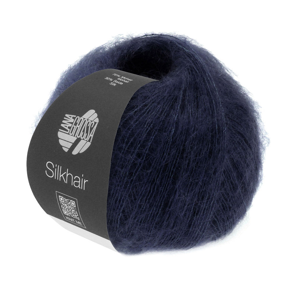 Lana Grossa Silkhair 027 Nachtblauw - bol luxe mohair- en zijdegaren in de gekozen kleur