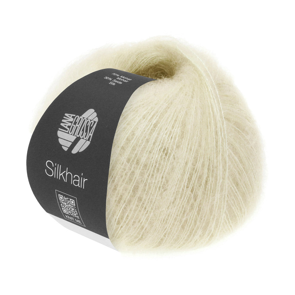 Lana Grossa Silkhair 052 Gebroken Wit - bol luxe mohair- en zijdegaren in de gekozen kleur