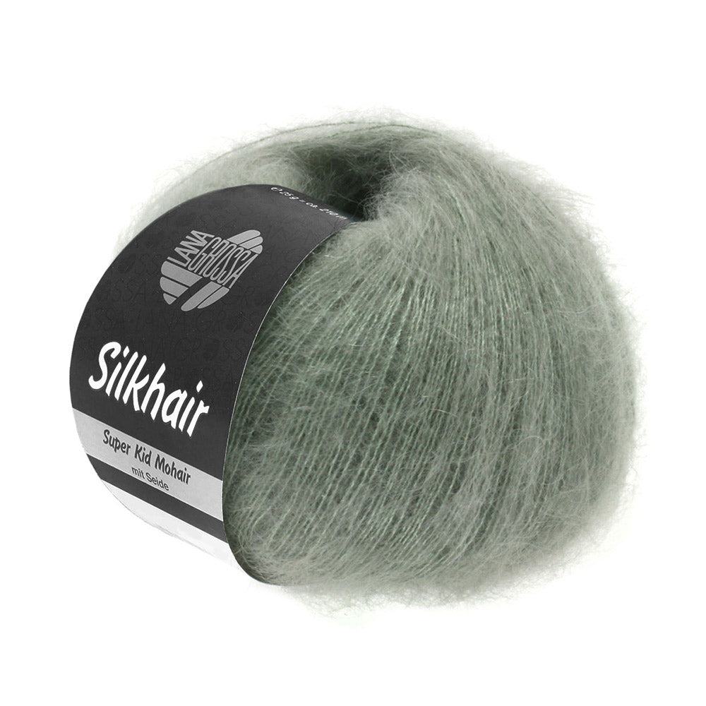 Lana Grossa Silkhair 105 Grijs Groen - bol luxe mohair- en zijdegaren in de gekozen kleur