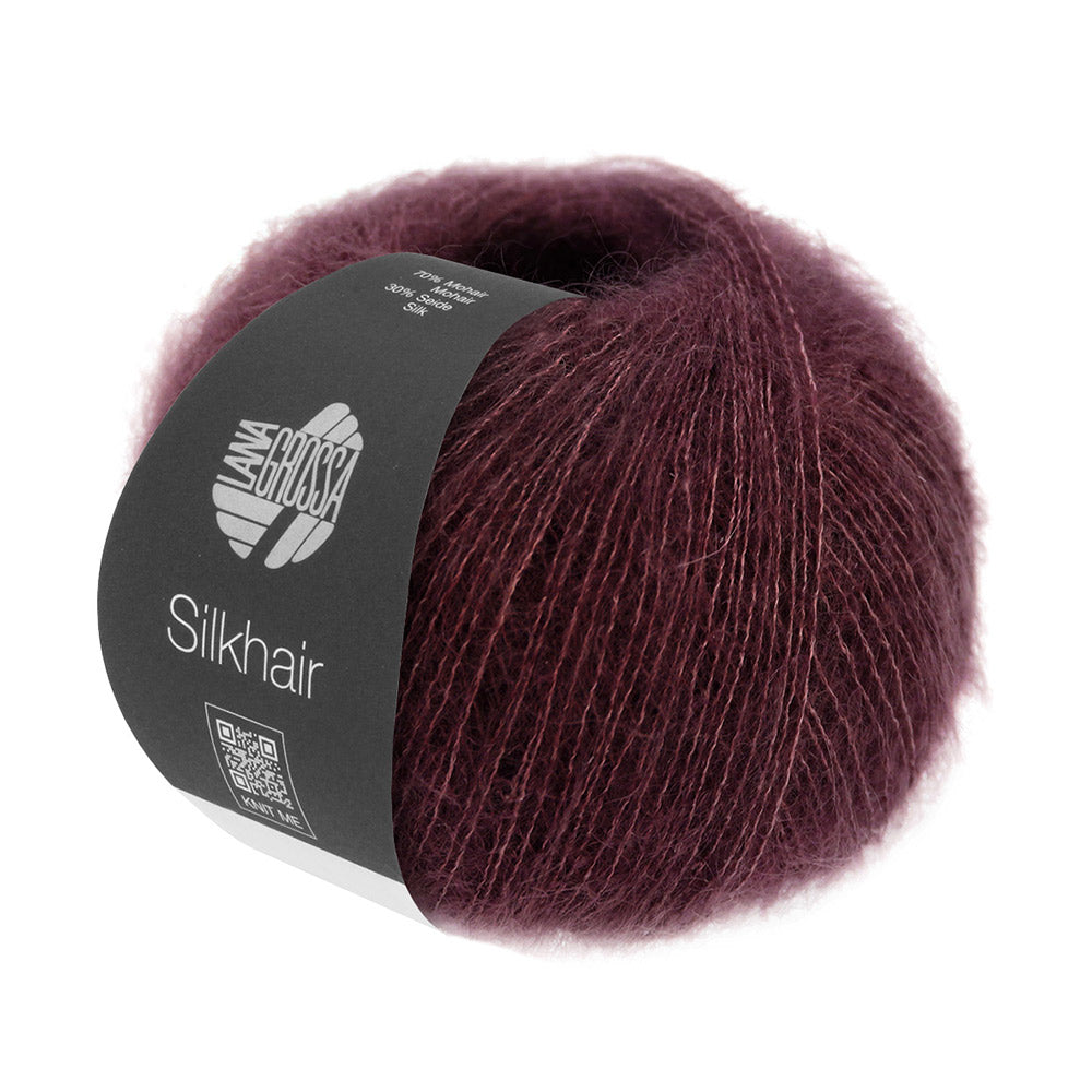 Lana Grossa Silkhair 177 Donkerrood - bol luxe mohair- en zijdegaren in de gekozen kleur