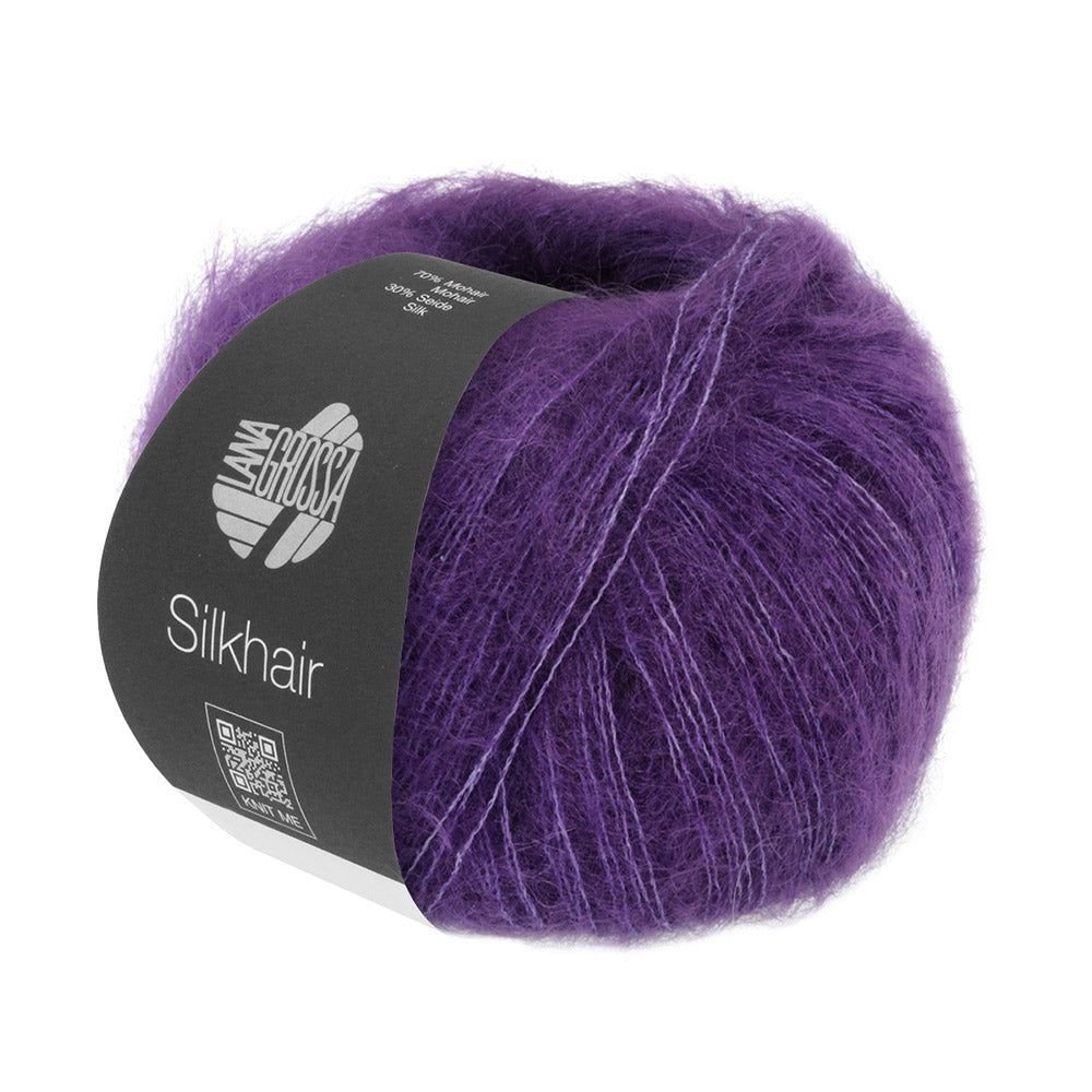 Lana Grossa Silkhair 193 Donkerpaars - bol luxe mohair- en zijdegaren in de gekozen kleur