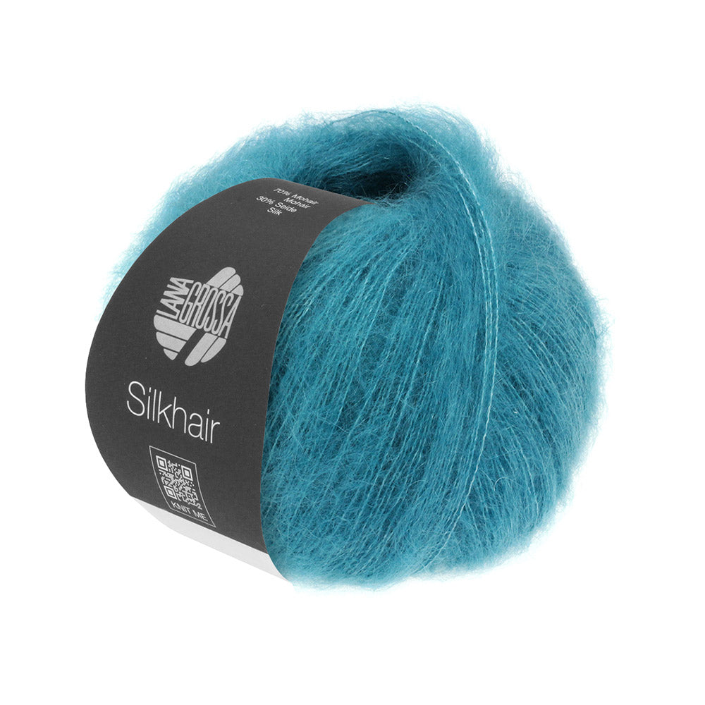 Lana Grossa Silkhair 203 Azure Blauw - bol luxe mohair- en zijdegaren in de gekozen kleur
