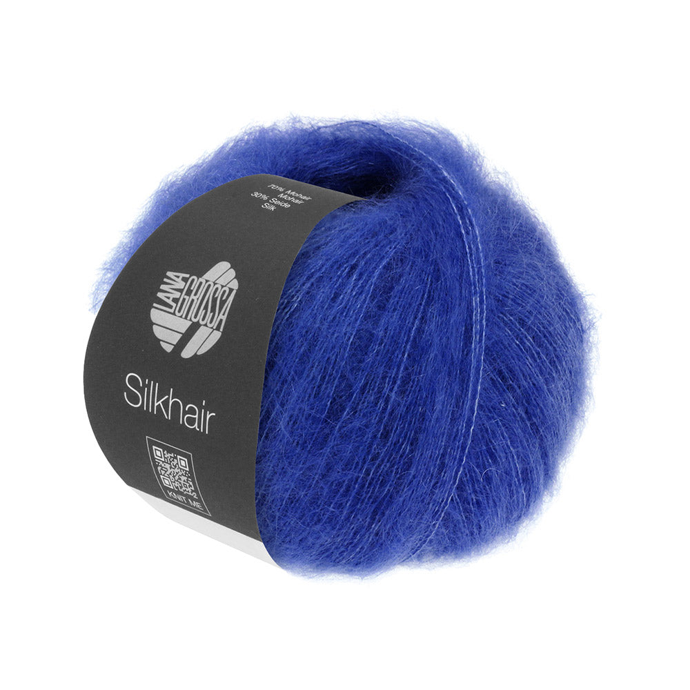 Lana Grossa Silkhair 205 Tintenblauw - bol luxe mohair- en zijdegaren in de gekozen kleur