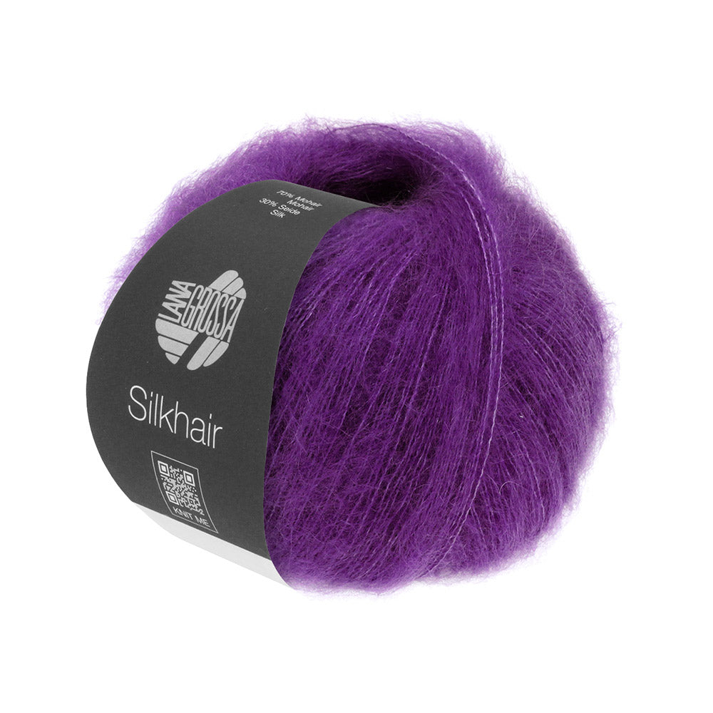 Lana Grossa Silkhair 206 Aubergine - bol luxe mohair- en zijdegaren in de gekozen kleur