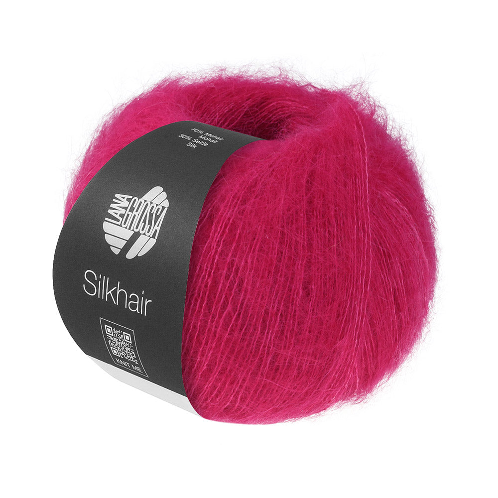 Lana Grossa Silkhair 224 Donkerpink - bol luxe mohair- en zijdegaren in de gekozen kleur