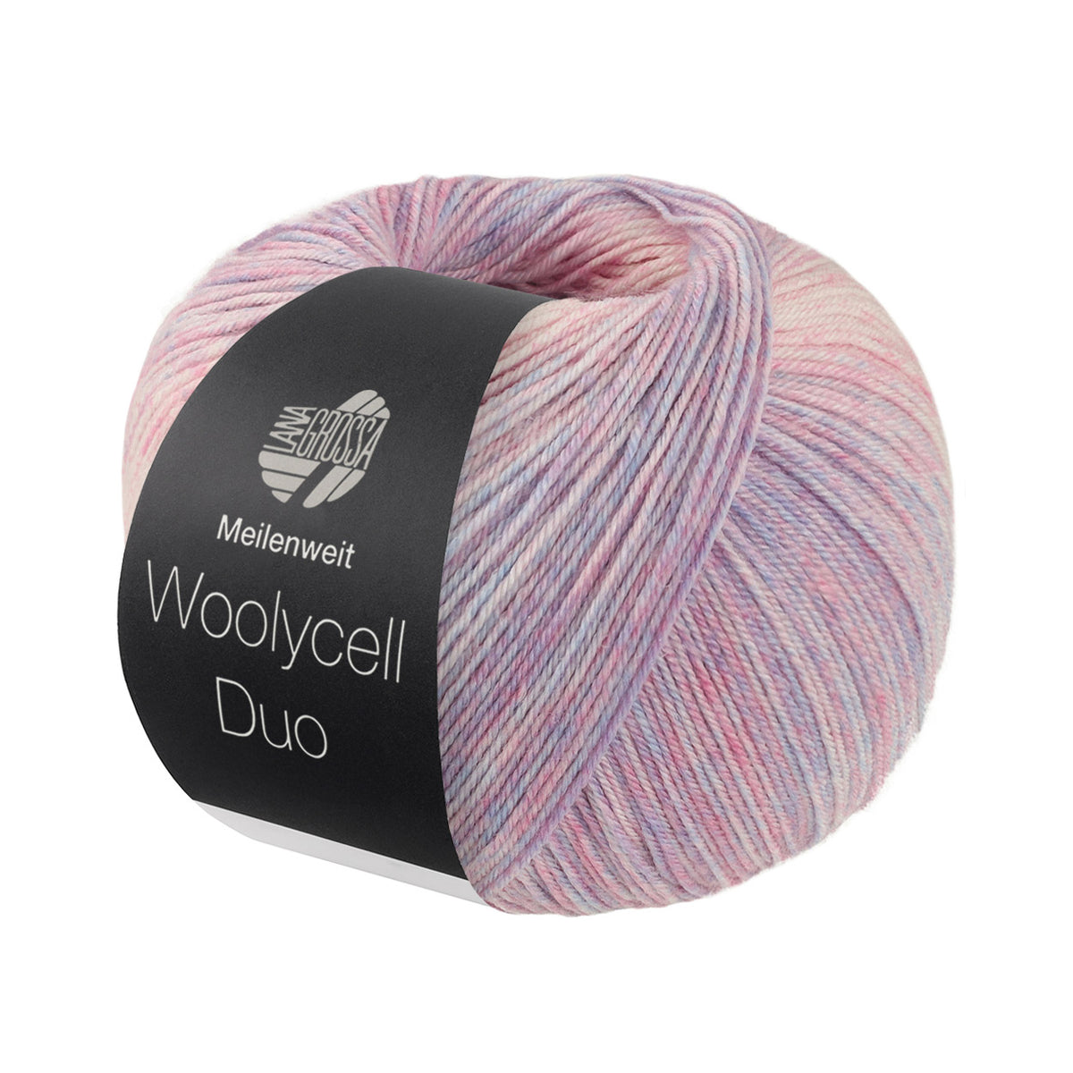 Lana Grossa Woolycell Duo 6003 Blauwpaars/Roze/Crème