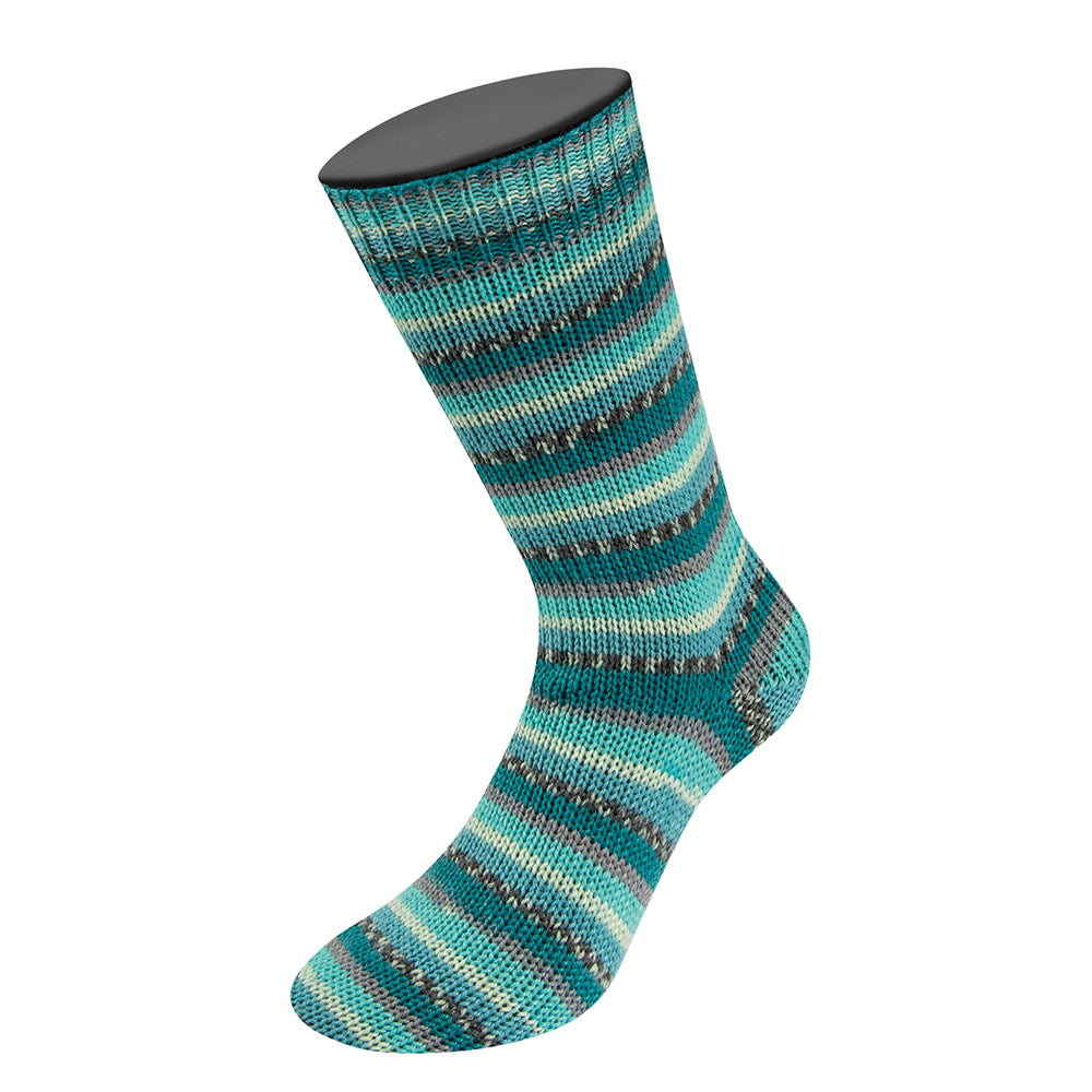 Meilenweit woolycellfreddolanagrossa — gemaakt met Lana Grossa Woolycell Freddo - Lana Grossa Woolycell Freddo 6044 Petrolgroen/Middelgrijs/Turquoise/Mint/Zeegroen/Donker-/Lichtgrijs