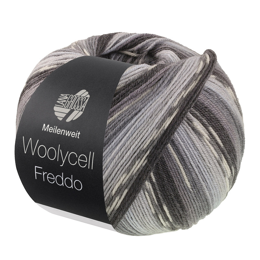 Lana Grossa Woolycell Freddo 6045 Licht-/Steen-/Muis-/Donkergrijs/Antraciet/Zilvergrijs