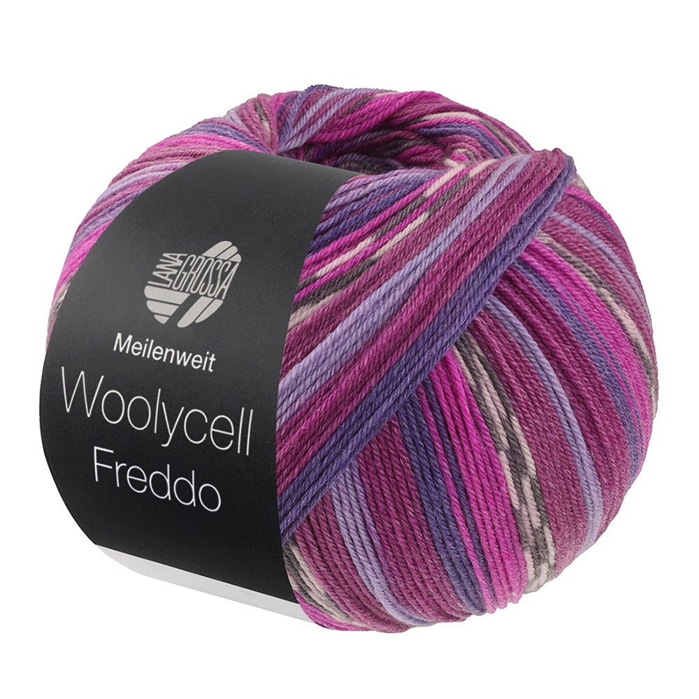 Lana Grossa Woolycell Freddo 6047 Roodviolet/Lavendel/Donkerviolet/Fuchsia/Donkergrijs/Roze
