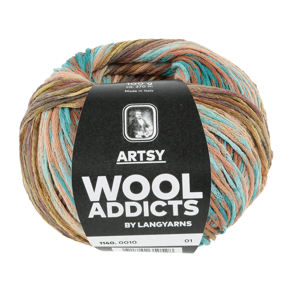 Lang Yarns Artsy 010 Bruin/Blauw/Oker/Lila