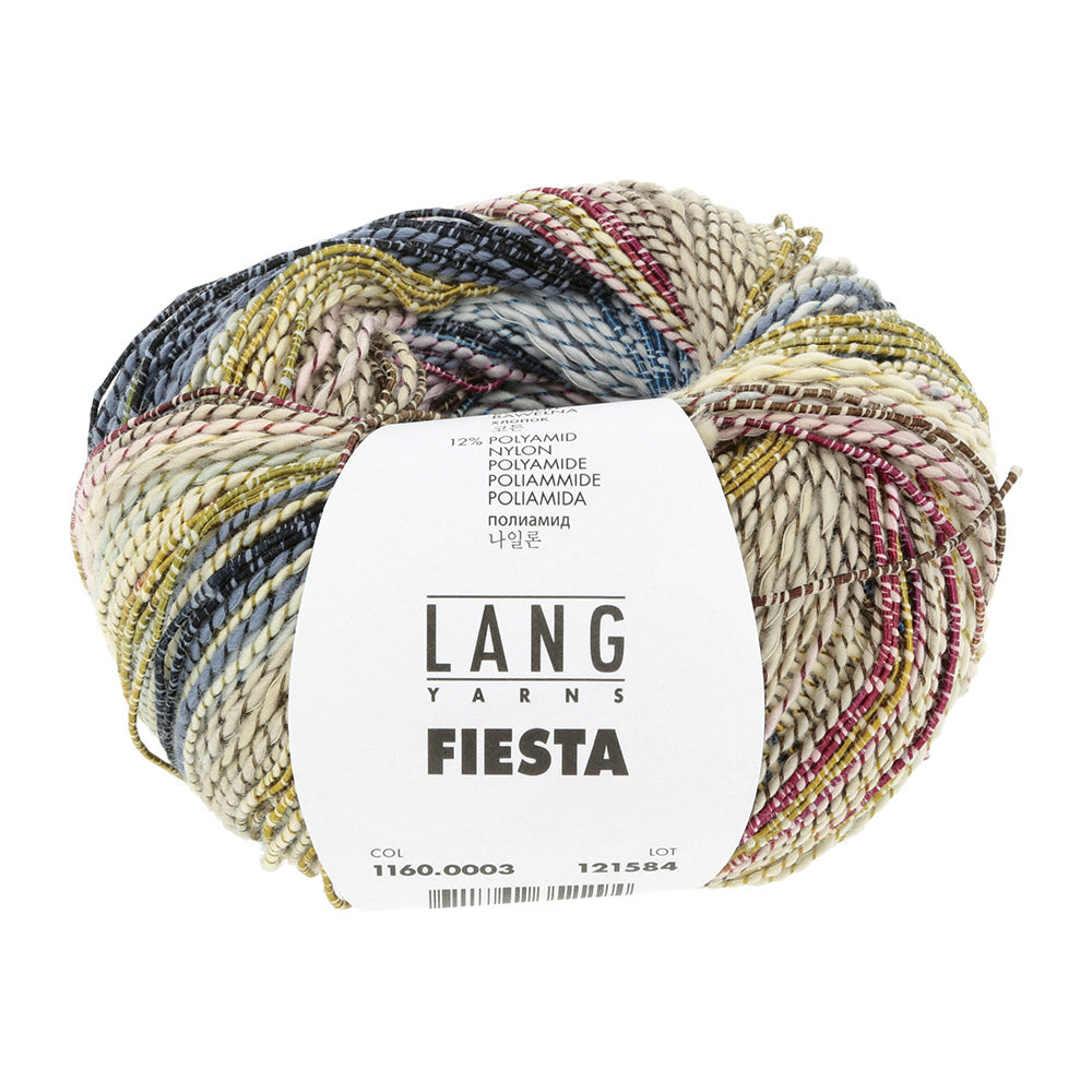 Lang Yarns Fiesta 0003 Geel/Donkerblauw/Roze/Beige