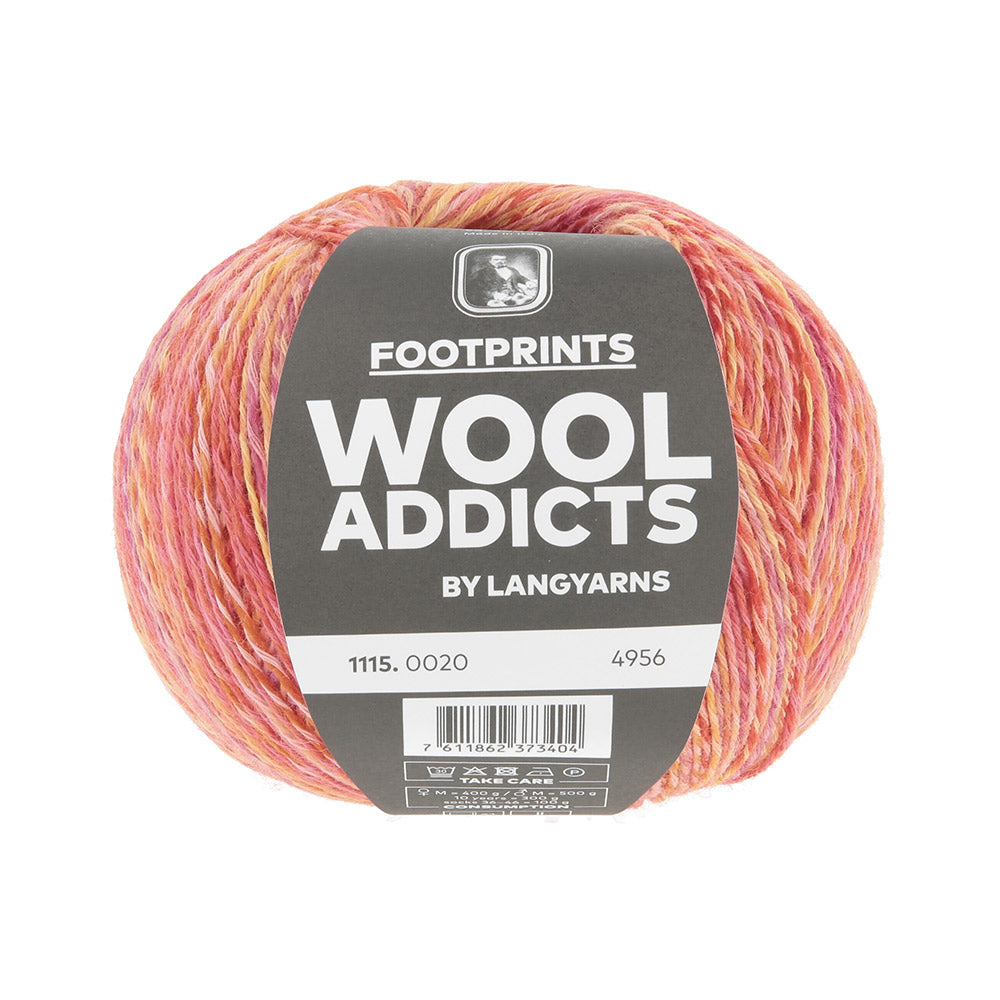Lang Yarns Footprints 0020 Oranje/Roze/Bes