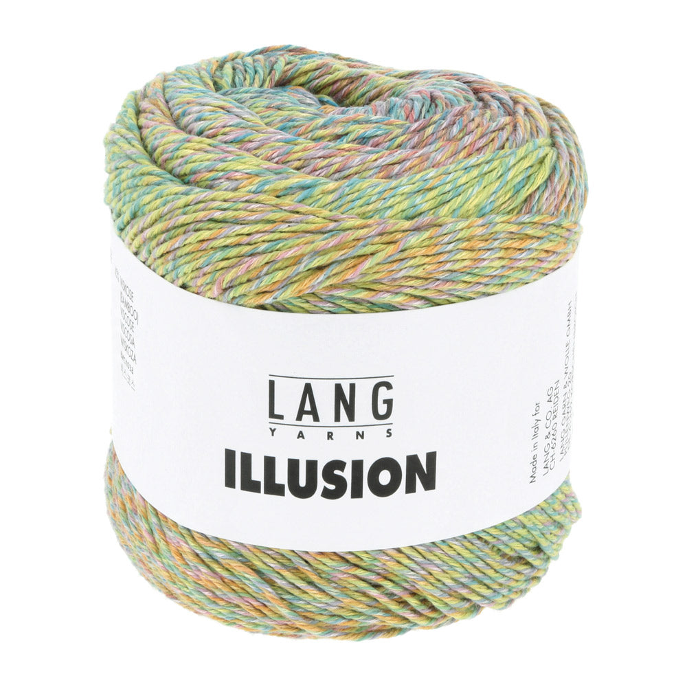 Lang Yarns Illusion 0004 Geel/Roze/Lichtgroen/Aqua
