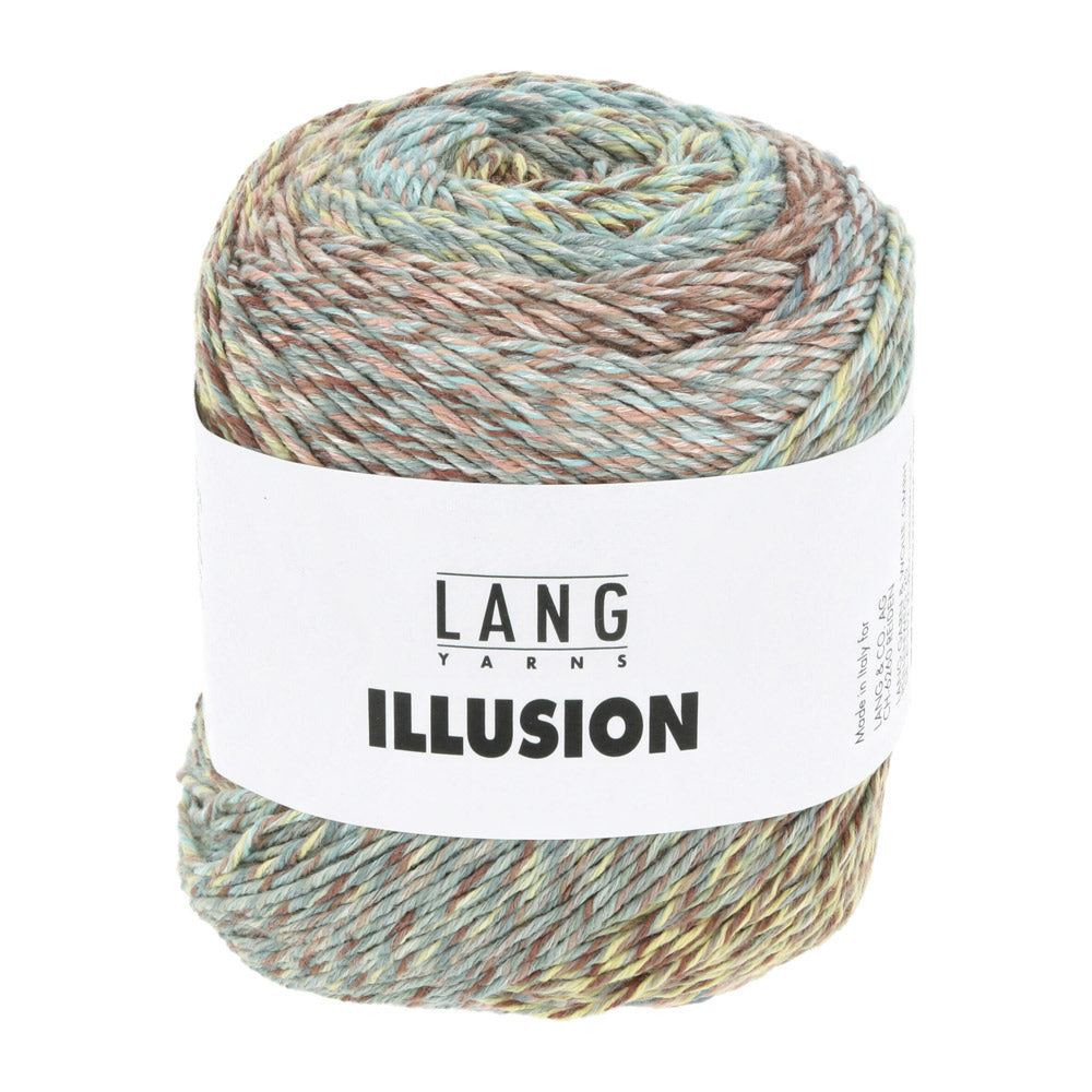 Lang Yarns Illusion 0005 Bruin/Lichtblauw/Lichtgeel