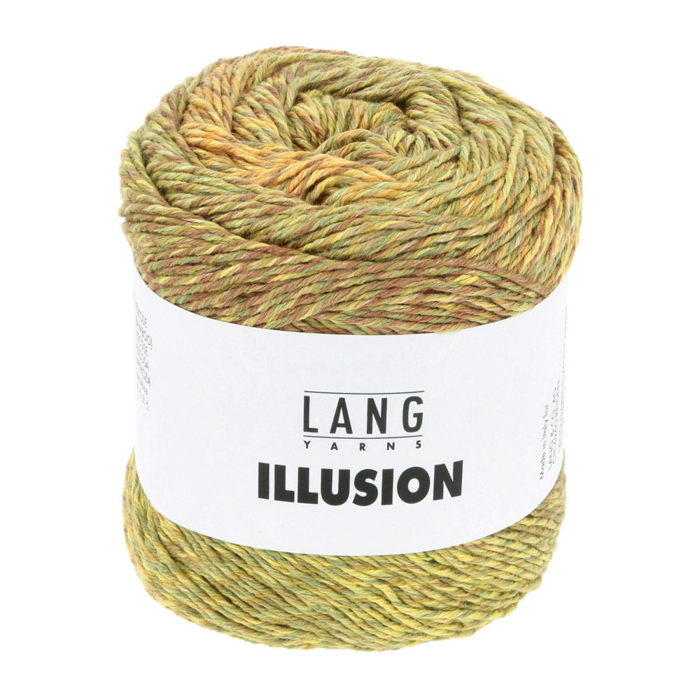 Lang Yarns Illusion 0007 Olijfgeel/Bruin/Oranje