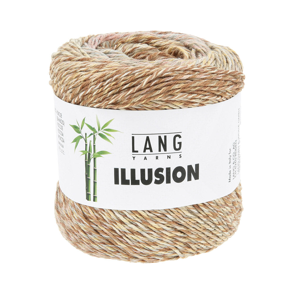 Lang Yarns Illusion 0008 Bruin/Wolk/Geel/Roze