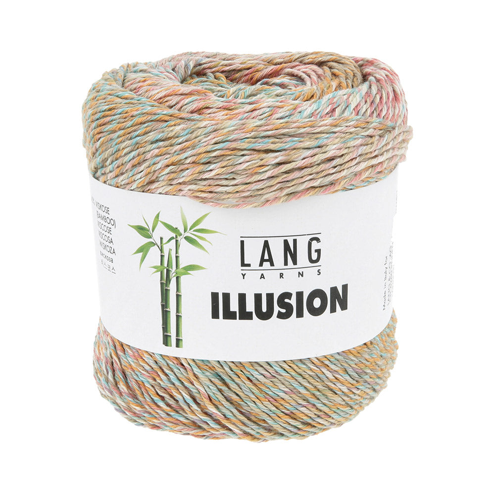 Lang Yarns Illusion 0011 Zalm/Oranje/Aqua/Gebroken Wit