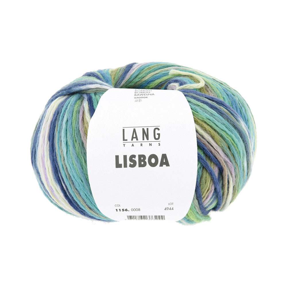 Lang Yarns Lisboa 0008 Groen/Marine/Olijf/Lavendel