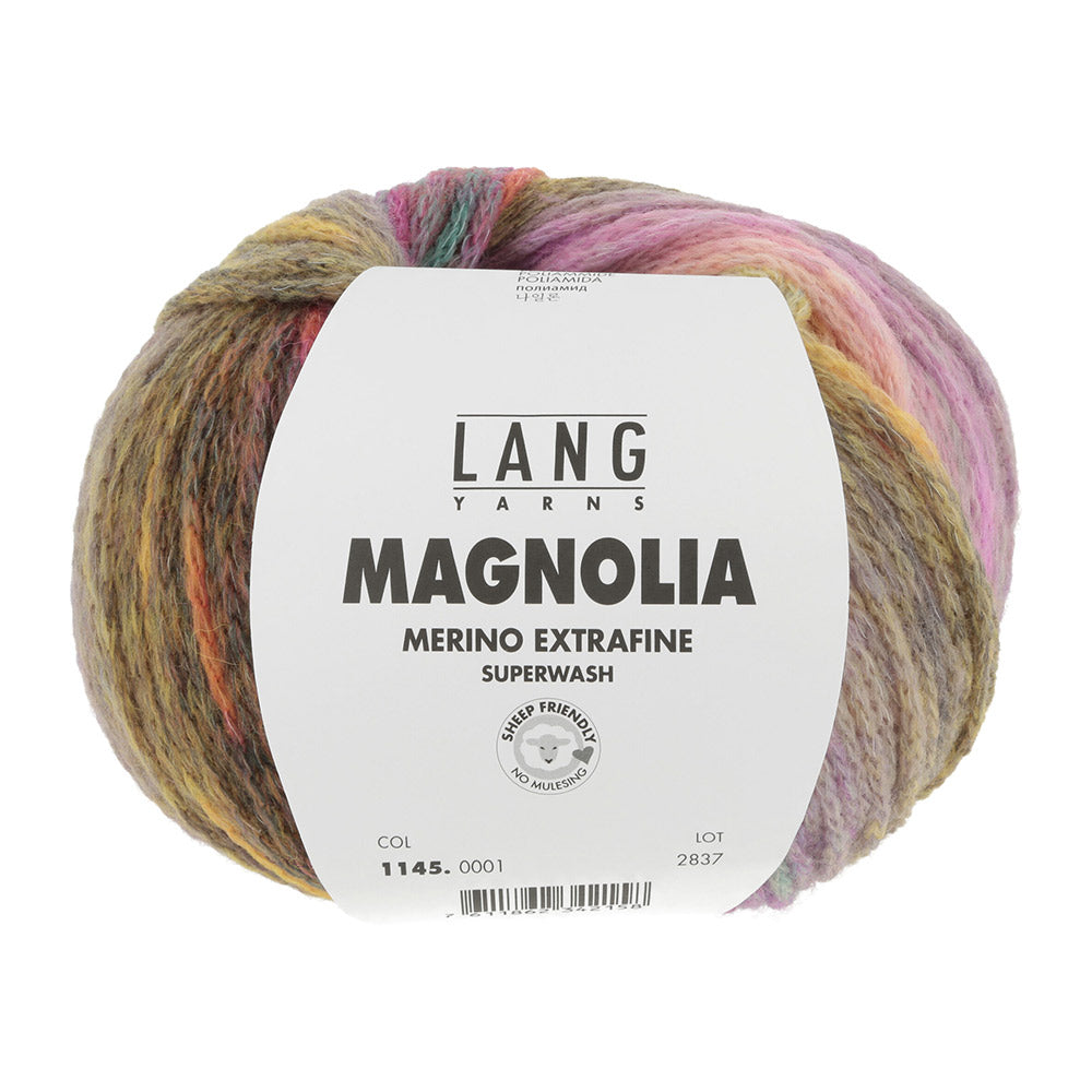 Lang Yarns Magnolia 001 Mosterdgeel/Grijs/Fuchsia