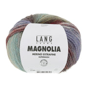 Lang Yarns Magnolia 009 Aubergine/Mosterdgeel/Rood