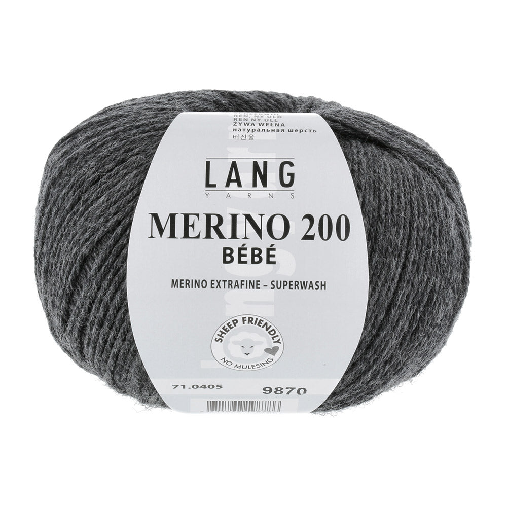 Lang Yarns Merino 200 Bebe 0405 Donkergrijs Gemêleerd