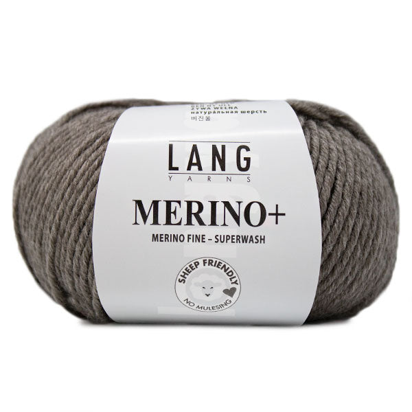 Lang Yarns Merino+ 0296 Donkerbeige Gemêleerd
