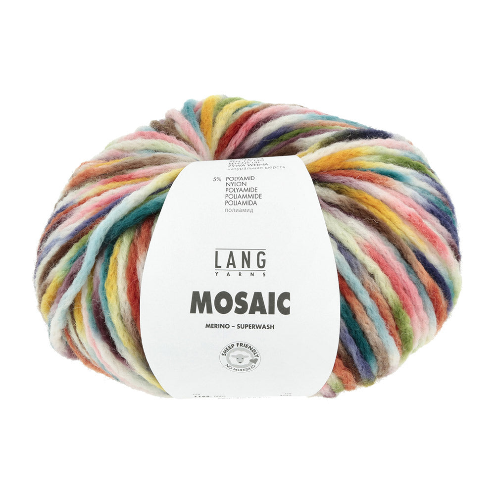 Lang Yarns Mosaic 0003 Petrol/Paars/Roze/Bruin