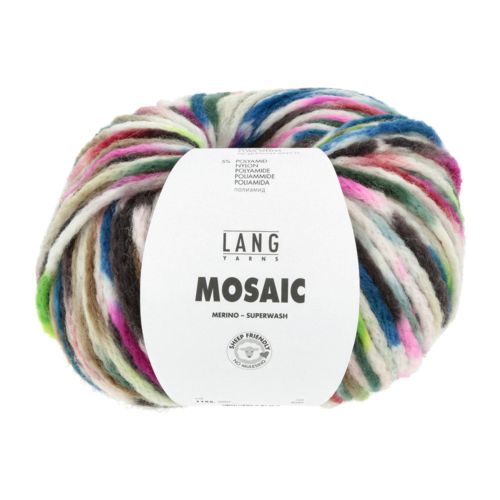 Lang Yarns Mosaic 0007 Blauw/Groen/Roze/Bruin