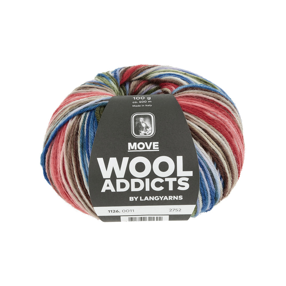 Lang Yarns Move 0011 Olijf/Blauw/Rood