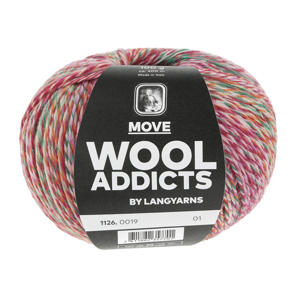 Lang Yarns Move 0019 Roze/Bourdeaux/Rose/Groen
