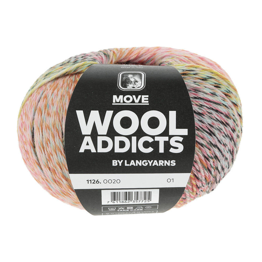 Lang Yarns Move 0020 Donkergroen/Lichtblauw/Oranje/Roze