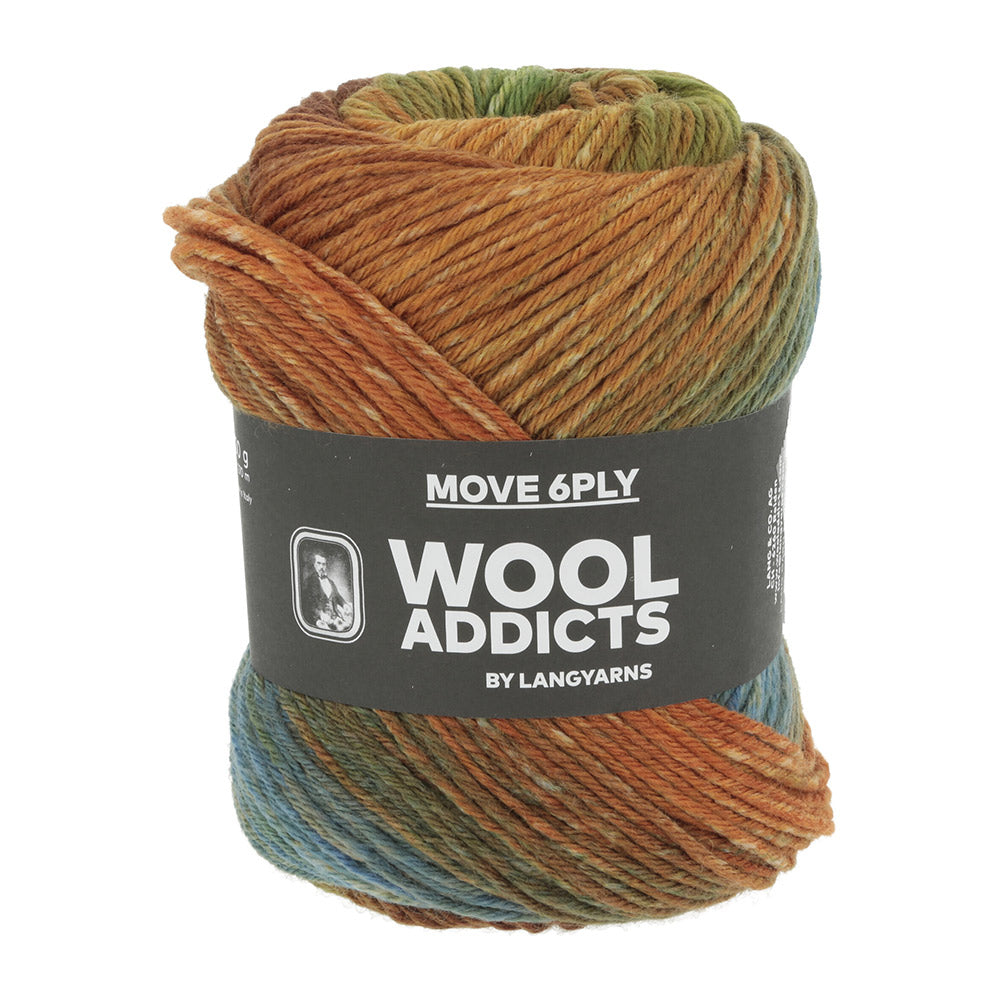 Lang Yarns Move 6-Fach 0008 Oranje/Olijf/Bruin/Blauw