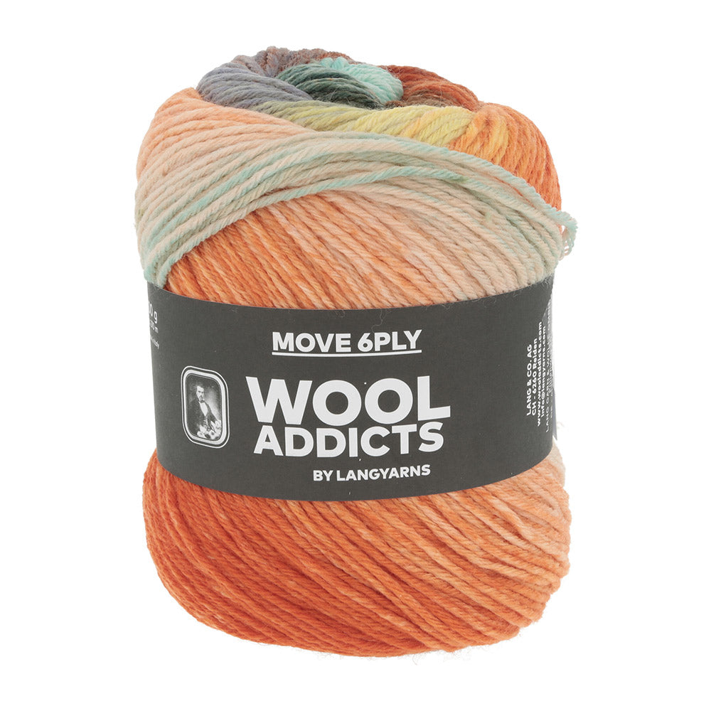 Lang Yarns Move 6-Fach 0009 Turkoois/Oranje/Geel