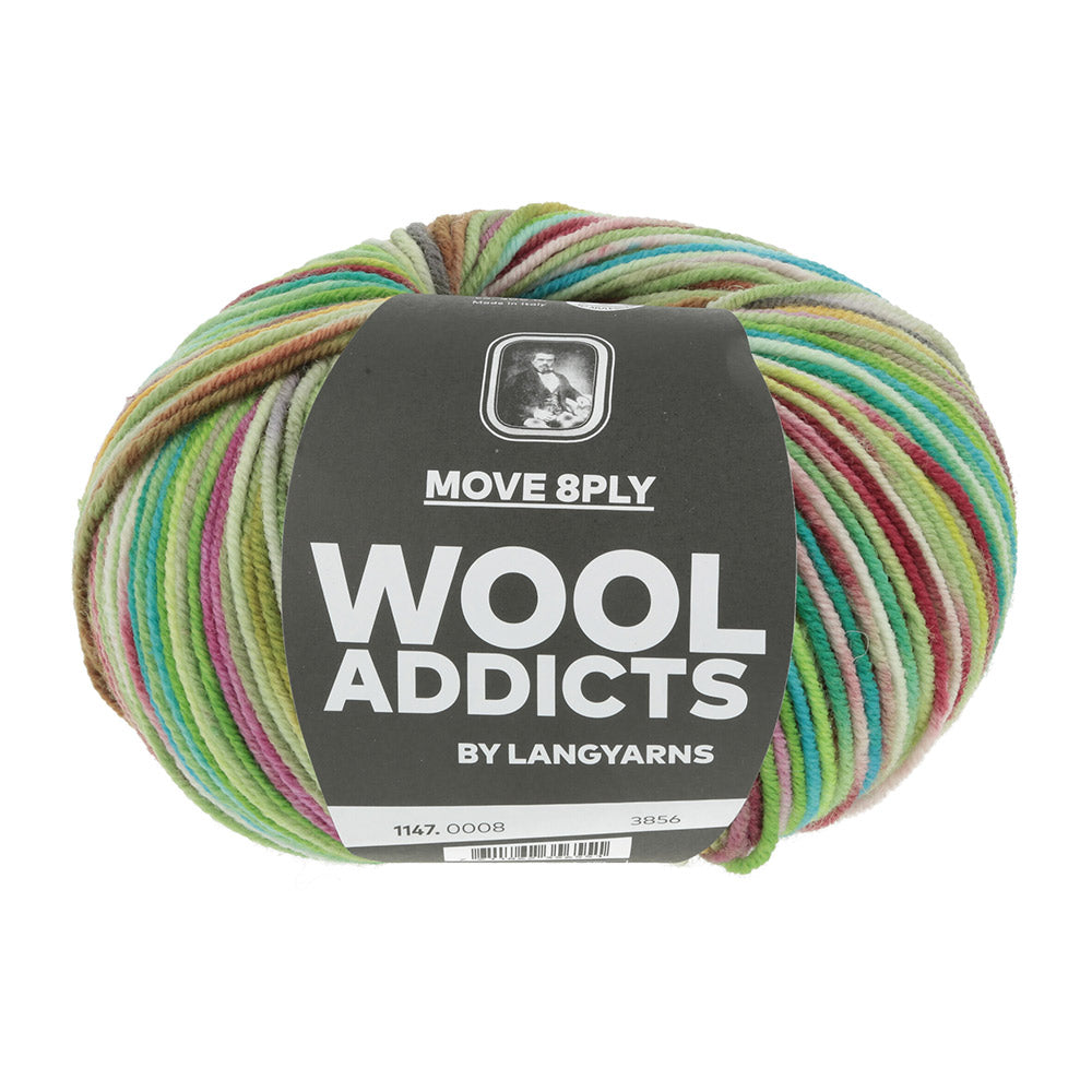 Lang Yarns Move 8-Fach 0008 Groen/Roze/Turkoois