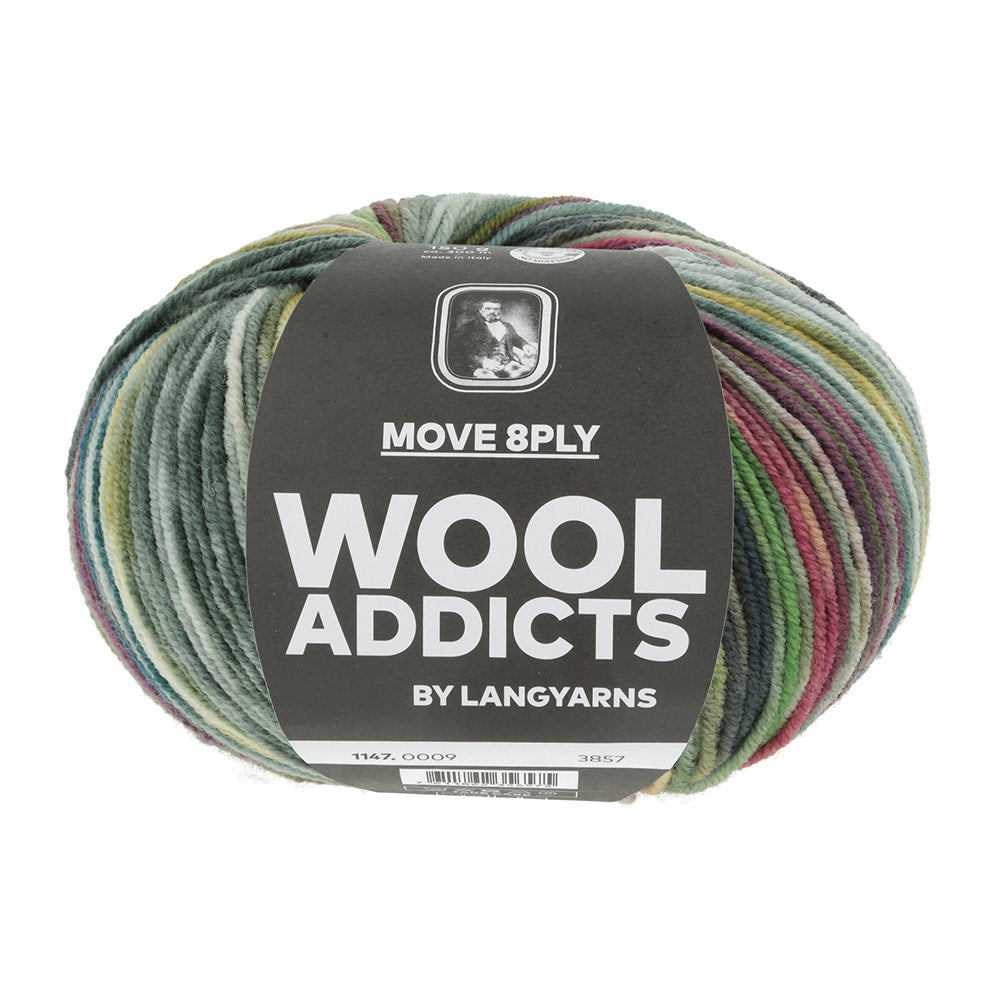 Lang Yarns Move 8-Fach 0009 Salie/Turkoois/Fuchsia