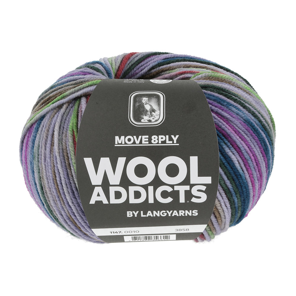 Lang Yarns Move 8-Fach 0010 Lila/Roze/Groen/Blauw
