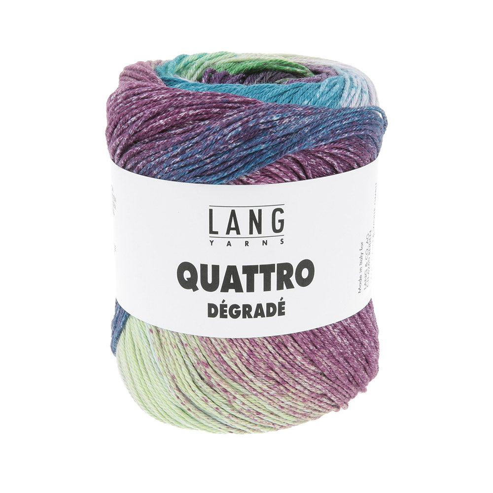 Lang Yarns Quattro Dégradé 0019 Paars/Groen/Blauw