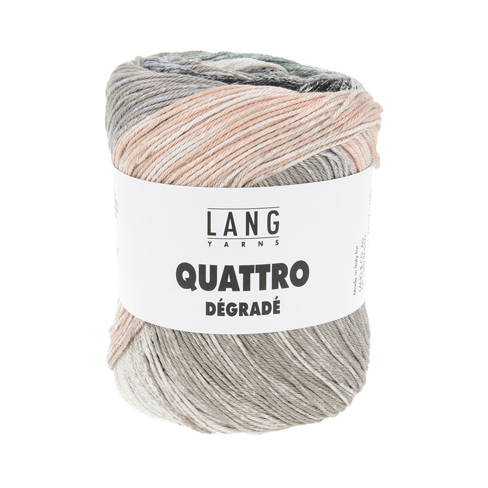 Lang Yarns Quattro Dégradé 0020 Zwart/Grijsgroen/Lila