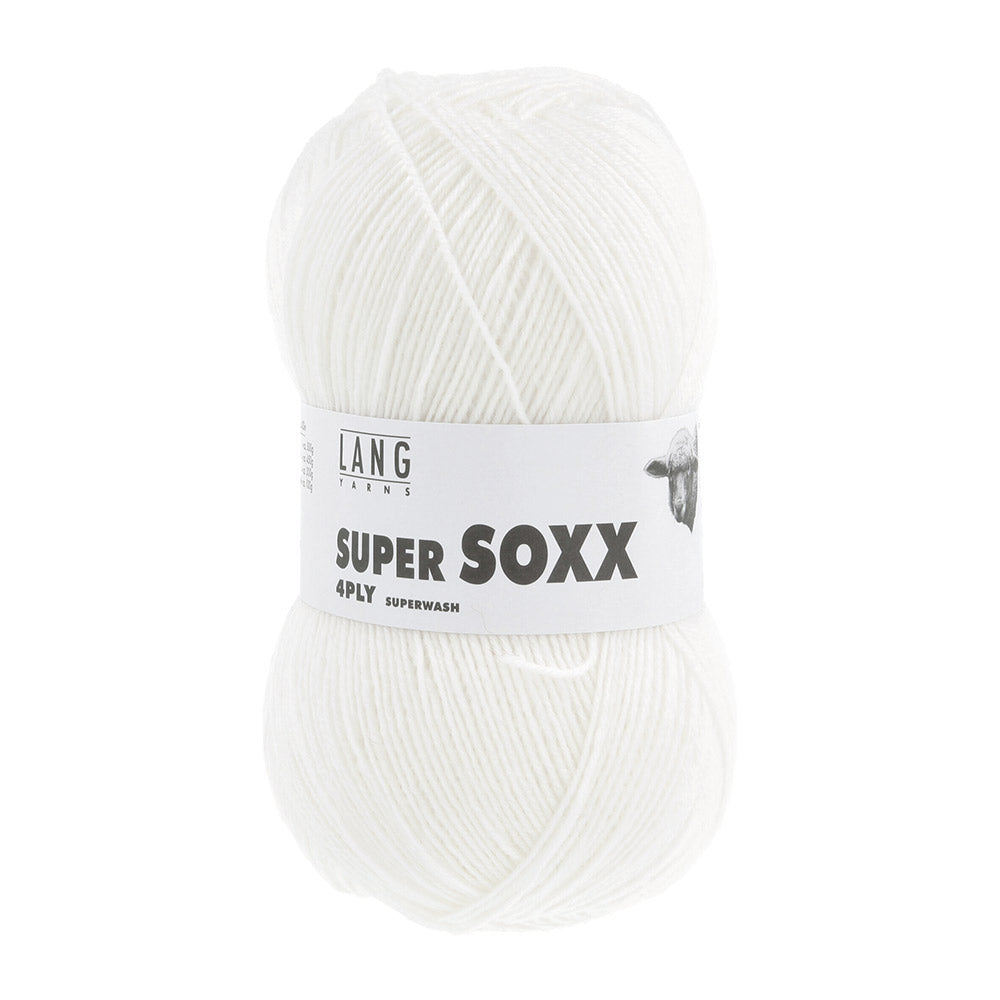 Lang Yarns Super Soxx 4-Fach 0001 Wit (4-draads)