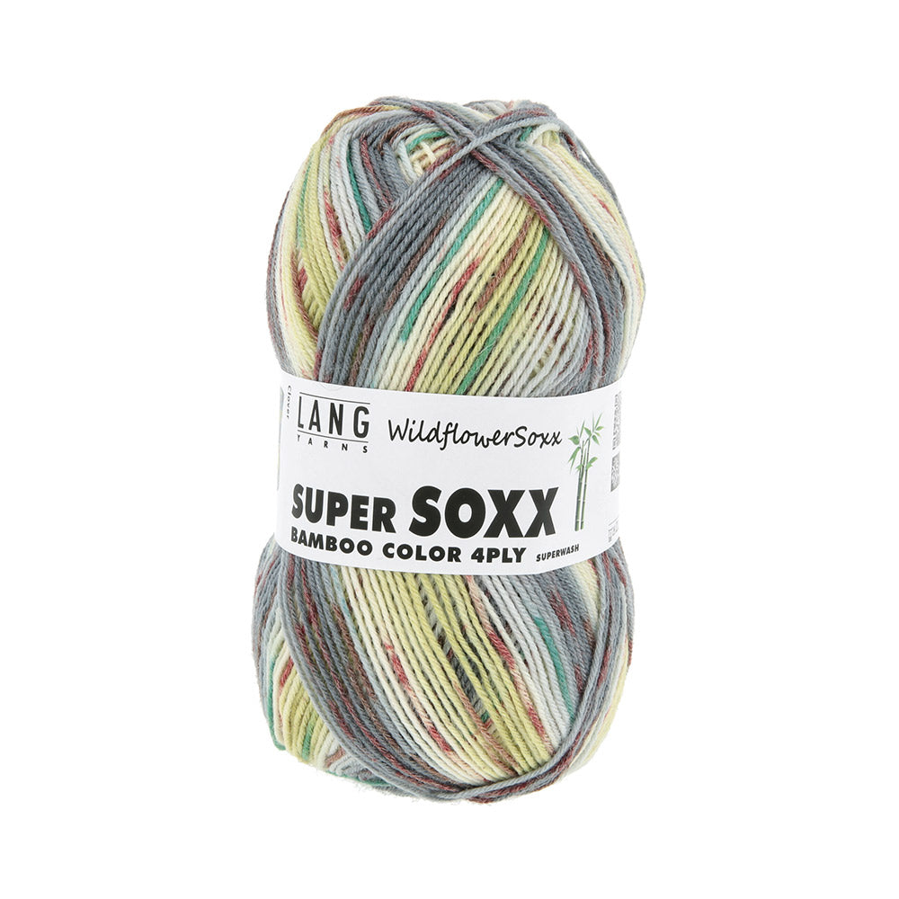 Lang Yarns Super Soxx Bamboo Color 4-Fach 0562 Olijf/Blauw 1152 Clover