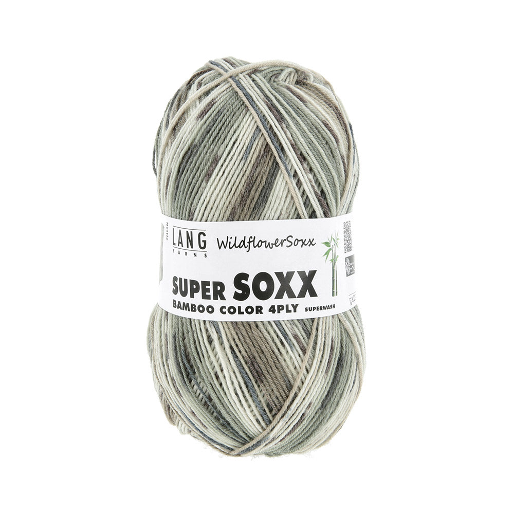 Lang Yarns Super Soxx Bamboo Color 4-Fach 0564 Grijs/Beige 1152 Nettle