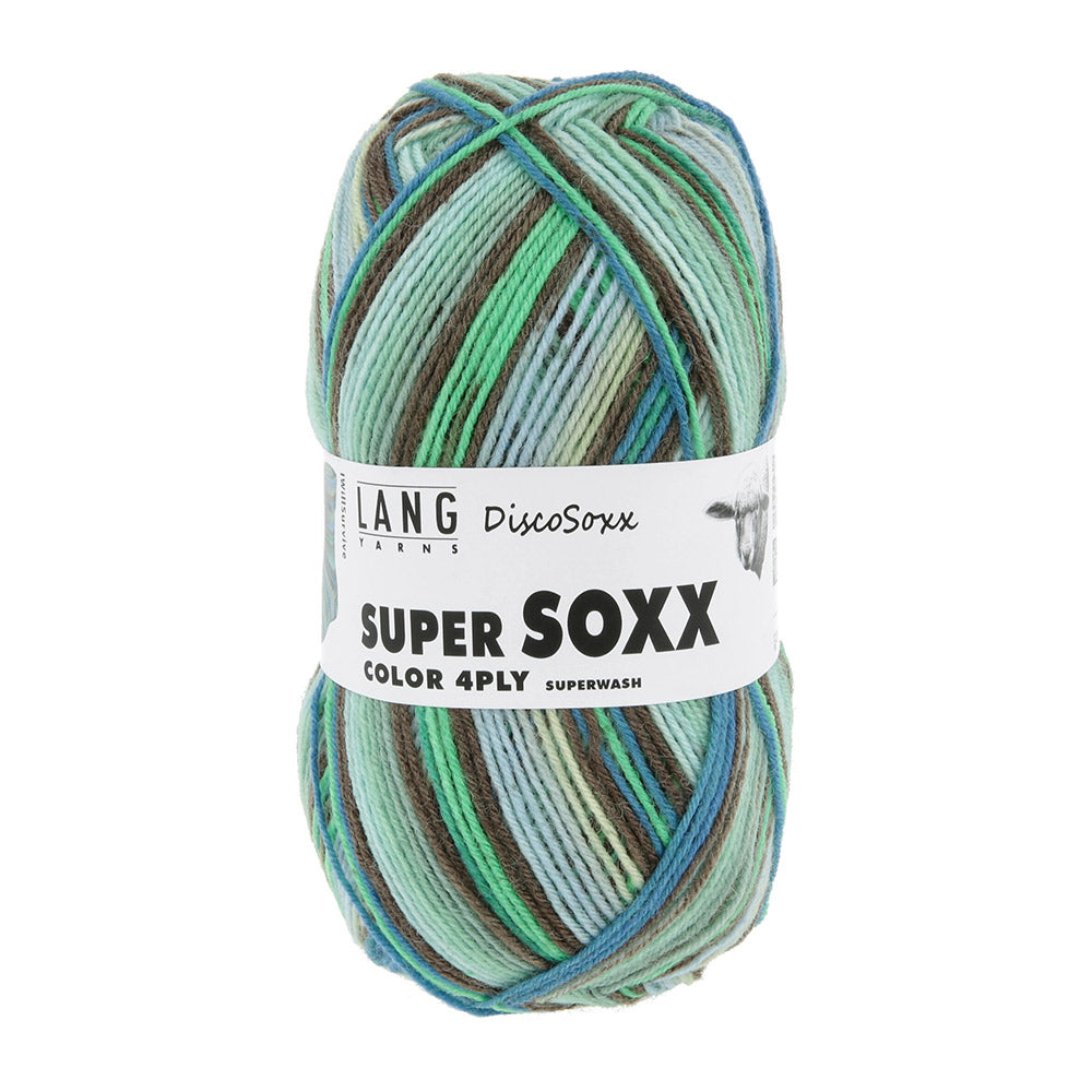 Lang Yarns Super Soxx Color 4-Fach 0520 Groen/Blauw 1145 I Will Survive