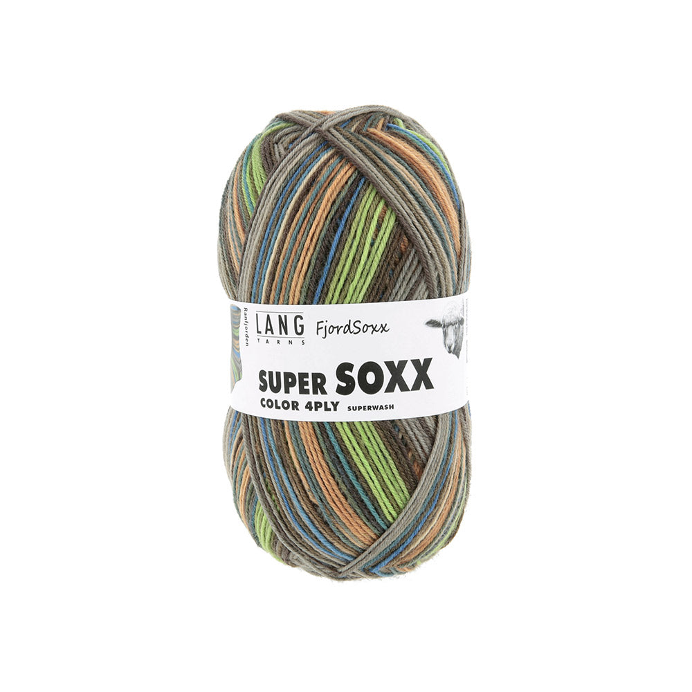 Lang Yarns Super Soxx Color 4-Fach 0535 At/Bla/Groen/Bra 1148 Ranfjorde