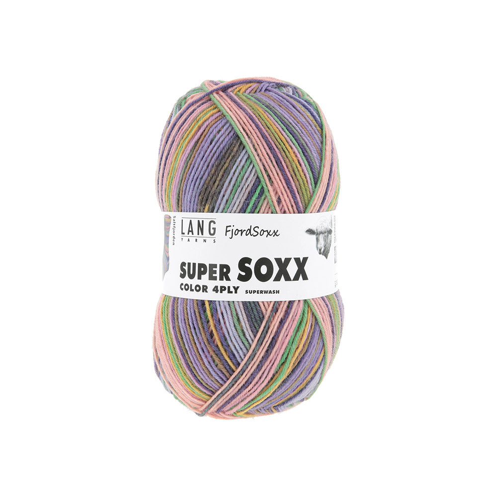 Lang Yarns Super Soxx Color 4-Fach 0537 Ros/Lil/Green/Ora 1148 Saltfjord